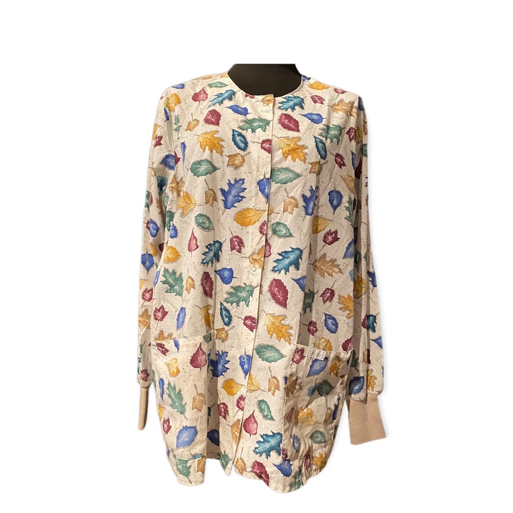 Women’s Nurse Fall Theme Scrub Jacket Size Medium